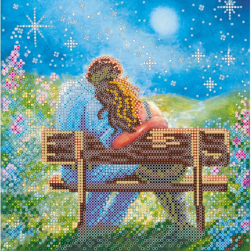 Charts on artistic canvas Evening date, AC-551 by Abris Art - buy online! ✿ Fast delivery ✿ Factory price ✿ Wholesale and retail ✿ Purchase Scheme for embroidery with beads on canvas (200x200 mm)