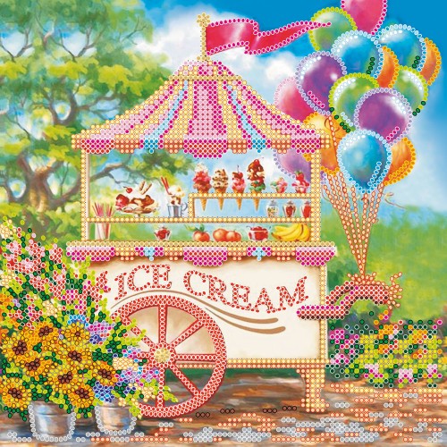 Charts on artistic canvas Sweet summer, AC-556 by Abris Art - buy online! ✿ Fast delivery ✿ Factory price ✿ Wholesale and retail ✿ Purchase Scheme for embroidery with beads on canvas (200x200 mm)