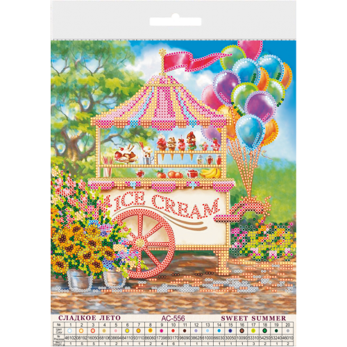 Charts on artistic canvas Sweet summer, AC-556 by Abris Art - buy online! ✿ Fast delivery ✿ Factory price ✿ Wholesale and retail ✿ Purchase Scheme for embroidery with beads on canvas (200x200 mm)
