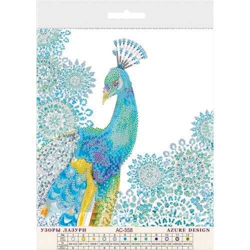 Charts on artistic canvas Azure design, AC-558 by Abris Art - buy online! ✿ Fast delivery ✿ Factory price ✿ Wholesale and retail ✿ Purchase Scheme for embroidery with beads on canvas (200x200 mm)