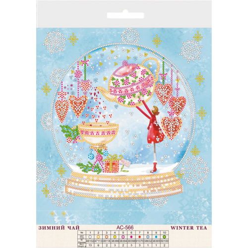 Charts on artistic canvas Winter tea, AC-566 by Abris Art - buy online! ✿ Fast delivery ✿ Factory price ✿ Wholesale and retail ✿ Purchase Scheme for embroidery with beads on canvas (200x200 mm)