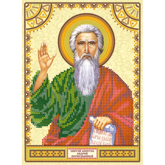 Icons charts on artistic canvas St. Andrew, ACK-002 by Abris Art - buy online! ✿ Fast delivery ✿ Factory price ✿ Wholesale and retail ✿ Purchase The scheme for embroidery with beads icons on canvas