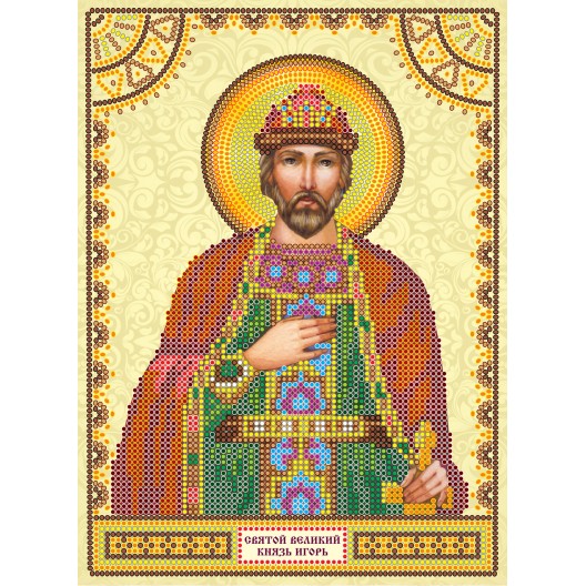 Icons charts on artistic canvas St. Igor, ACK-007 by Abris Art - buy online! ✿ Fast delivery ✿ Factory price ✿ Wholesale and retail ✿ Purchase The scheme for embroidery with beads icons on canvas