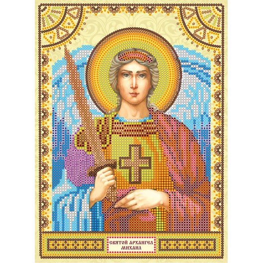 Icons charts on artistic canvas St. Michael, ACK-010 by Abris Art - buy online! ✿ Fast delivery ✿ Factory price ✿ Wholesale and retail ✿ Purchase The scheme for embroidery with beads icons on canvas