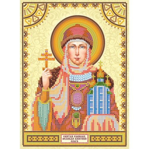 Icons charts on artistic canvas St. Olga, ACK-011 by Abris Art - buy online! ✿ Fast delivery ✿ Factory price ✿ Wholesale and retail ✿ Purchase The scheme for embroidery with beads icons on canvas