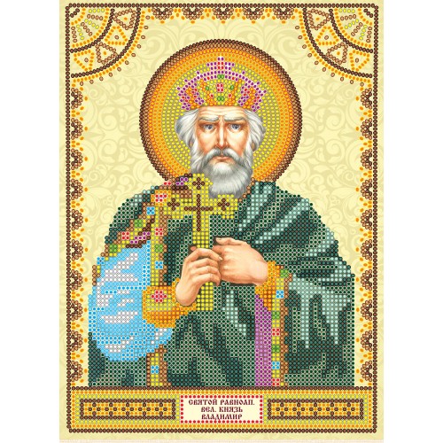 Icons charts on artistic canvas St. Vladimir, ACK-016 by Abris Art - buy online! ✿ Fast delivery ✿ Factory price ✿ Wholesale and retail ✿ Purchase The scheme for embroidery with beads icons on canvas