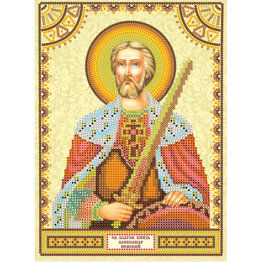 Icons charts on artistic canvas St. Alexander, ACK-019 by Abris Art - buy online! ✿ Fast delivery ✿ Factory price ✿ Wholesale and retail ✿ Purchase The scheme for embroidery with beads icons on canvas