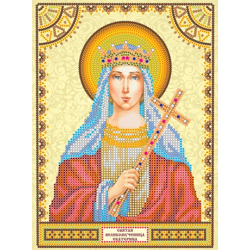 Icons charts on artistic canvas St. Catherine, ACK-023 by Abris Art - buy online! ✿ Fast delivery ✿ Factory price ✿ Wholesale and retail ✿ Purchase The scheme for embroidery with beads icons on canvas