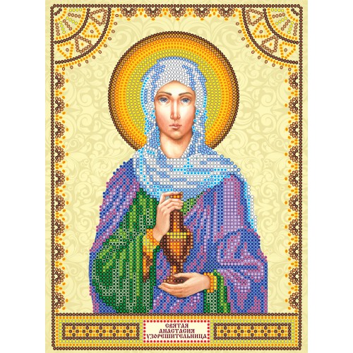 Icons charts on artistic canvas St. Anastasia, ACK-029 by Abris Art - buy online! ✿ Fast delivery ✿ Factory price ✿ Wholesale and retail ✿ Purchase The scheme for embroidery with beads icons on canvas