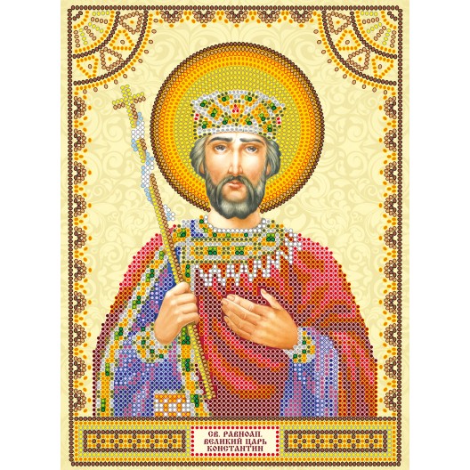Icons charts on artistic canvas St. Constantine, ACK-030 by Abris Art - buy online! ✿ Fast delivery ✿ Factory price ✿ Wholesale and retail ✿ Purchase The scheme for embroidery with beads icons on canvas
