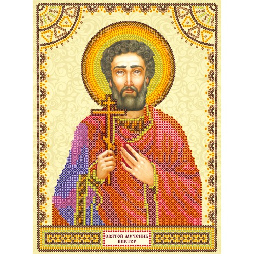 Icons charts on artistic canvas St. Victor, ACK-031 by Abris Art - buy online! ✿ Fast delivery ✿ Factory price ✿ Wholesale and retail ✿ Purchase The scheme for embroidery with beads icons on canvas