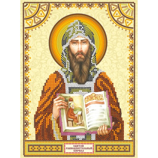Icons charts on artistic canvas St. Cyril, ACK-033 by Abris Art - buy online! ✿ Fast delivery ✿ Factory price ✿ Wholesale and retail ✿ Purchase The scheme for embroidery with beads icons on canvas