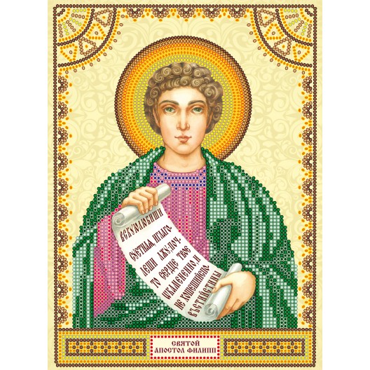 Icons charts on artistic canvas St. Philip, ACK-036 by Abris Art - buy online! ✿ Fast delivery ✿ Factory price ✿ Wholesale and retail ✿ Purchase The scheme for embroidery with beads icons on canvas