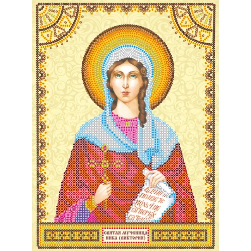 Icons charts on artistic canvas St. Victoria, ACK-040 by Abris Art - buy online! ✿ Fast delivery ✿ Factory price ✿ Wholesale and retail ✿ Purchase The scheme for embroidery with beads icons on canvas