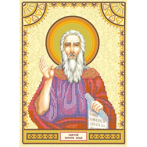 Icons charts on artistic canvas St. Elijah, ACK-041 by Abris Art - buy online! ✿ Fast delivery ✿ Factory price ✿ Wholesale and retail ✿ Purchase The scheme for embroidery with beads icons on canvas