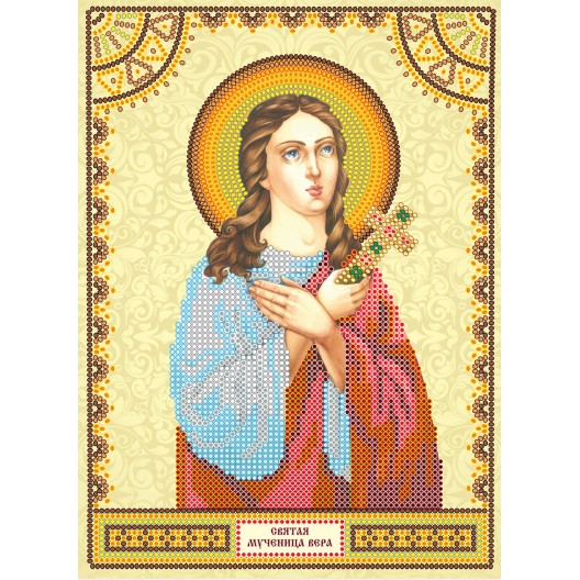 Icons charts on artistic canvas St. Vera, ACK-046 by Abris Art - buy online! ✿ Fast delivery ✿ Factory price ✿ Wholesale and retail ✿ Purchase The scheme for embroidery with beads icons on canvas