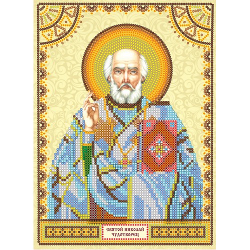 Icons charts on artistic canvas St. Nicholas, ACK-047 by Abris Art - buy online! ✿ Fast delivery ✿ Factory price ✿ Wholesale and retail ✿ Purchase The scheme for embroidery with beads icons on canvas