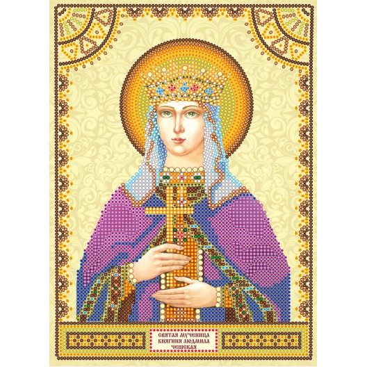 Icons charts on artistic canvas St. Ludmila, ACK-050 by Abris Art - buy online! ✿ Fast delivery ✿ Factory price ✿ Wholesale and retail ✿ Purchase The scheme for embroidery with beads icons on canvas
