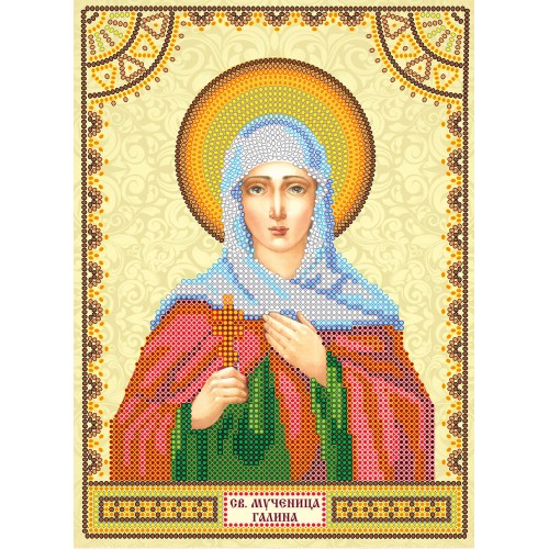 Icons charts on artistic canvas St. Galina, ACK-052 by Abris Art - buy online! ✿ Fast delivery ✿ Factory price ✿ Wholesale and retail ✿ Purchase The scheme for embroidery with beads icons on canvas