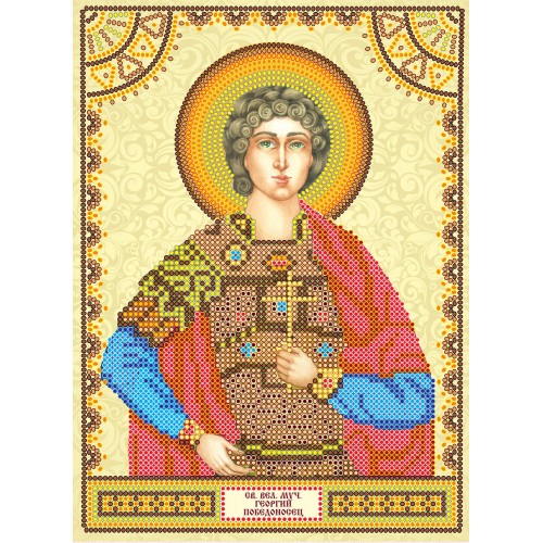 Icons charts on artistic canvas St. George, ACK-053 by Abris Art - buy online! ✿ Fast delivery ✿ Factory price ✿ Wholesale and retail ✿ Purchase The scheme for embroidery with beads icons on canvas