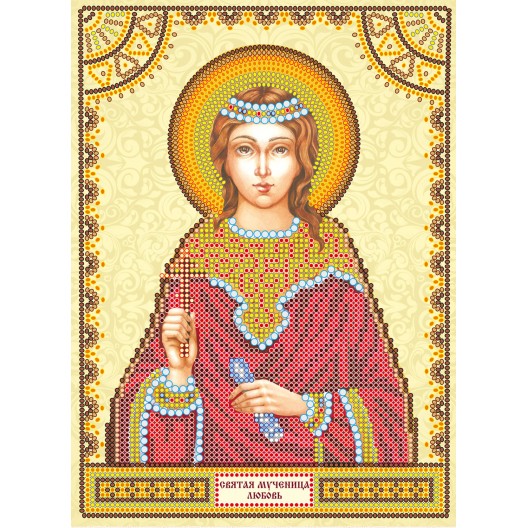 Icons charts on artistic canvas St. Lubov, ACK-054 by Abris Art - buy online! ✿ Fast delivery ✿ Factory price ✿ Wholesale and retail ✿ Purchase The scheme for embroidery with beads icons on canvas