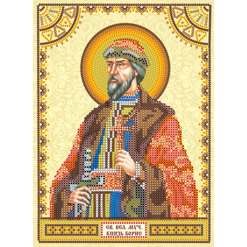 Icons charts on artistic canvas St. Boris, ACK-061 by Abris Art - buy online! ✿ Fast delivery ✿ Factory price ✿ Wholesale and retail ✿ Purchase The scheme for embroidery with beads icons on canvas