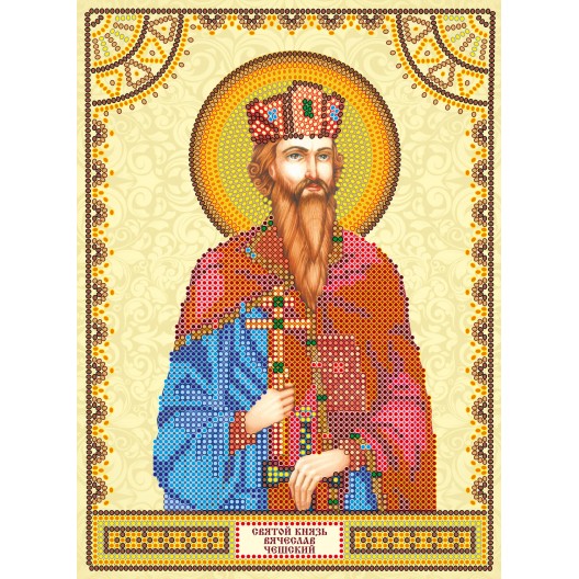 Icons charts on artistic canvas St. Vyacheslav, ACK-065 by Abris Art - buy online! ✿ Fast delivery ✿ Factory price ✿ Wholesale and retail ✿ Purchase The scheme for embroidery with beads icons on canvas
