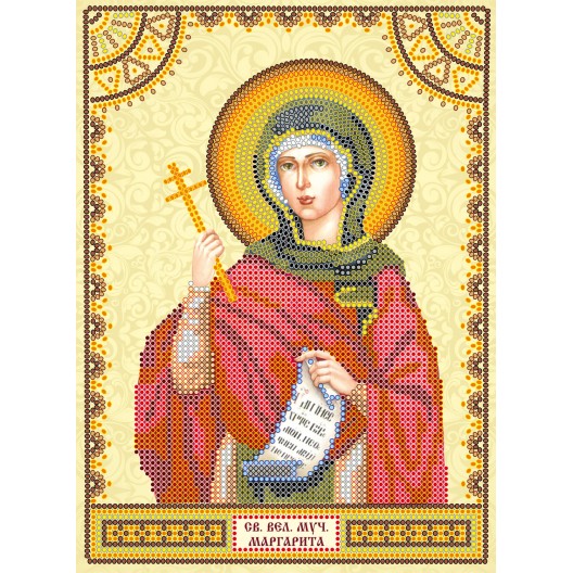 Icons charts on artistic canvas St. Margaret, ACK-066 by Abris Art - buy online! ✿ Fast delivery ✿ Factory price ✿ Wholesale and retail ✿ Purchase The scheme for embroidery with beads icons on canvas