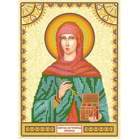 Icons charts on artistic canvas St. Zinaida, ACK-076 by Abris Art - buy online! ✿ Fast delivery ✿ Factory price ✿ Wholesale and retail ✿ Purchase The scheme for embroidery with beads icons on canvas