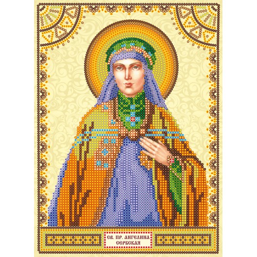 Icons charts on artistic canvas St. Angelina, ACK-078 by Abris Art - buy online! ✿ Fast delivery ✿ Factory price ✿ Wholesale and retail ✿ Purchase The scheme for embroidery with beads icons on canvas