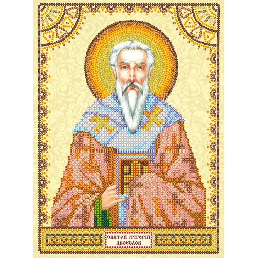 Icons charts on artistic canvas St. Gregory, ACK-081 by Abris Art - buy online! ✿ Fast delivery ✿ Factory price ✿ Wholesale and retail ✿ Purchase The scheme for embroidery with beads icons on canvas