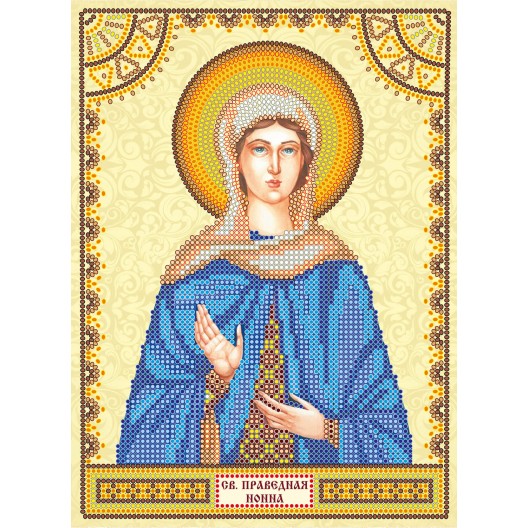 Icons charts on artistic canvas St. Nonna, ACK-084 by Abris Art - buy online! ✿ Fast delivery ✿ Factory price ✿ Wholesale and retail ✿ Purchase The scheme for embroidery with beads icons on canvas