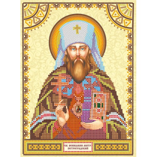 Icons charts on artistic canvas St. Veniamin, ACK-085 by Abris Art - buy online! ✿ Fast delivery ✿ Factory price ✿ Wholesale and retail ✿ Purchase The scheme for embroidery with beads icons on canvas