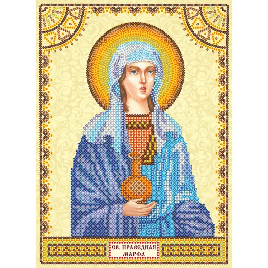 Icons charts on artistic canvas St. Martha, ACK-094 by Abris Art - buy online! ✿ Fast delivery ✿ Factory price ✿ Wholesale and retail ✿ Purchase The scheme for embroidery with beads icons on canvas