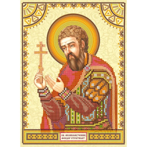 Icons charts on artistic canvas St. Theodore, ACK-099 by Abris Art - buy online! ✿ Fast delivery ✿ Factory price ✿ Wholesale and retail ✿ Purchase The scheme for embroidery with beads icons on canvas