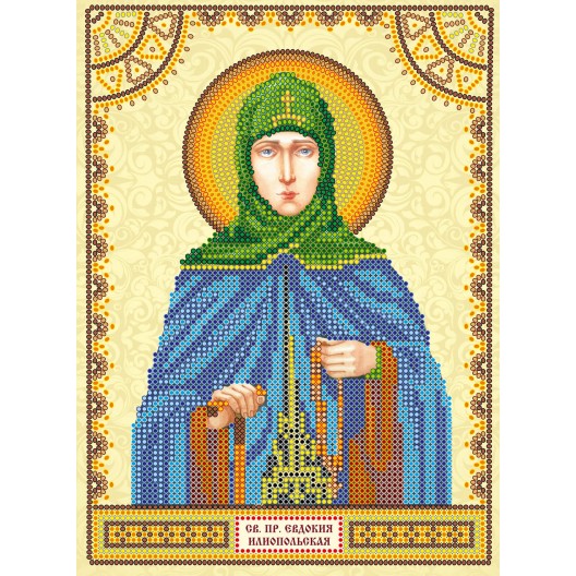 Icons charts on artistic canvas St. Eudocia, ACK-100 by Abris Art - buy online! ✿ Fast delivery ✿ Factory price ✿ Wholesale and retail ✿ Purchase The scheme for embroidery with beads icons on canvas