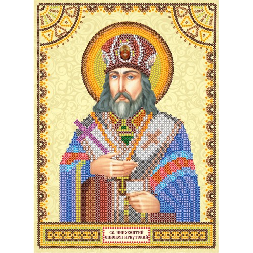 Icons charts on artistic canvas St.Innokenty, ACK-104 by Abris Art - buy online! ✿ Fast delivery ✿ Factory price ✿ Wholesale and retail ✿ Purchase The scheme for embroidery with beads icons on canvas