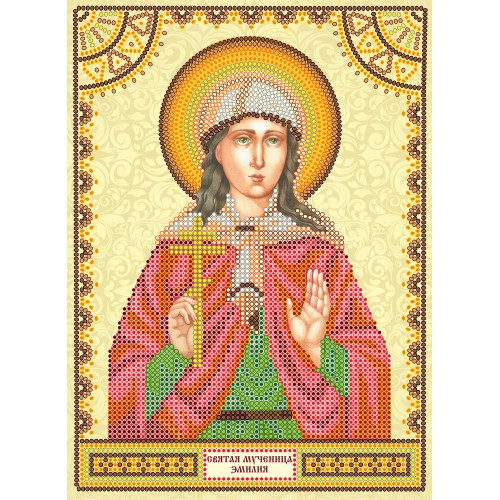 Icons charts on artistic canvas St. Emily, ACK-105 by Abris Art - buy online! ✿ Fast delivery ✿ Factory price ✿ Wholesale and retail ✿ Purchase The scheme for embroidery with beads icons on canvas