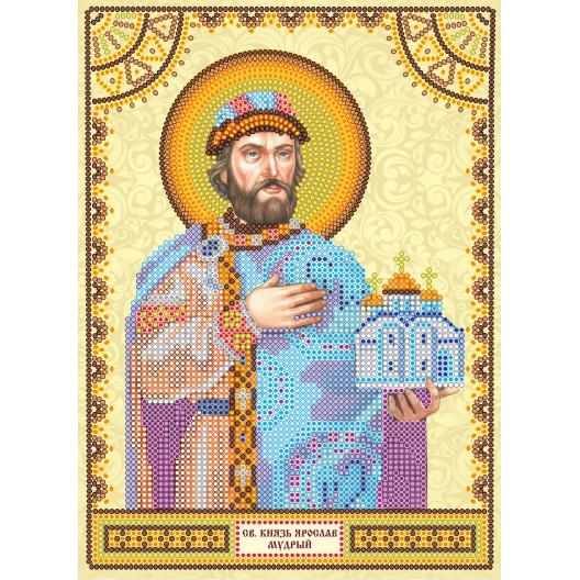 Icons charts on artistic canvas St. Yaroslav, ACK-106 by Abris Art - buy online! ✿ Fast delivery ✿ Factory price ✿ Wholesale and retail ✿ Purchase The scheme for embroidery with beads icons on canvas