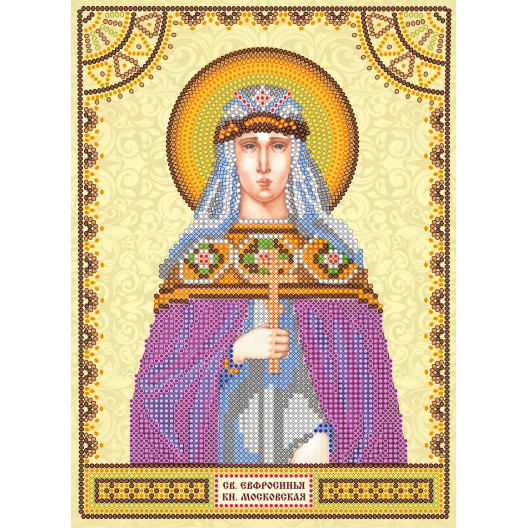 Icons charts on artistic canvas St. Euphrosyne, ACK-109 by Abris Art - buy online! ✿ Fast delivery ✿ Factory price ✿ Wholesale and retail ✿ Purchase The scheme for embroidery with beads icons on canvas