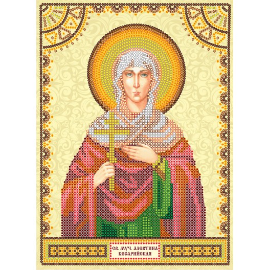 Icons charts on artistic canvas St. Alevtina, ACK-111 by Abris Art - buy online! ✿ Fast delivery ✿ Factory price ✿ Wholesale and retail ✿ Purchase The scheme for embroidery with beads icons on canvas