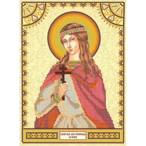 Icons charts on artistic canvas St. Agnes, ACK-113 by Abris Art - buy online! ✿ Fast delivery ✿ Factory price ✿ Wholesale and retail ✿ Purchase The scheme for embroidery with beads icons on canvas