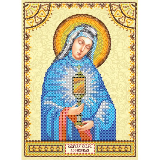 Icons charts on artistic canvas St. Clara, ACK-118 by Abris Art - buy online! ✿ Fast delivery ✿ Factory price ✿ Wholesale and retail ✿ Purchase The scheme for embroidery with beads icons on canvas