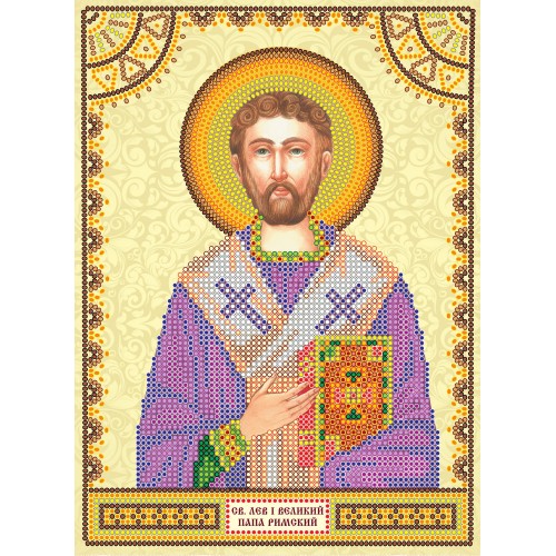 Icons charts on artistic canvas St. Leo, ACK-119 by Abris Art - buy online! ✿ Fast delivery ✿ Factory price ✿ Wholesale and retail ✿ Purchase The scheme for embroidery with beads icons on canvas