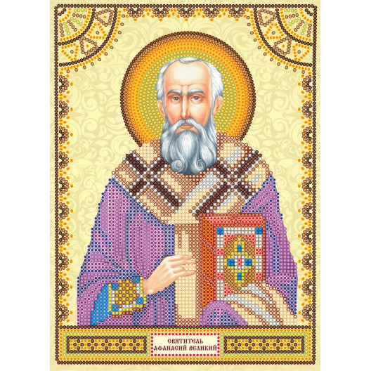 Icons charts on artistic canvas St. Athanasius, ACK-121 by Abris Art - buy online! ✿ Fast delivery ✿ Factory price ✿ Wholesale and retail ✿ Purchase The scheme for embroidery with beads icons on canvas