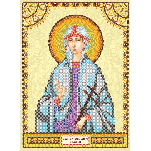 Icons charts on artistic canvas St. Agatha, ACK-122 by Abris Art - buy online! ✿ Fast delivery ✿ Factory price ✿ Wholesale and retail ✿ Purchase The scheme for embroidery with beads icons on canvas