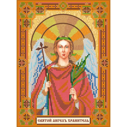 Icons charts on artistic canvas Holy Guardian Angel, ACK-140 by Abris Art - buy online! ✿ Fast delivery ✿ Factory price ✿ Wholesale and retail ✿ Purchase The scheme for embroidery with beads icons on canvas
