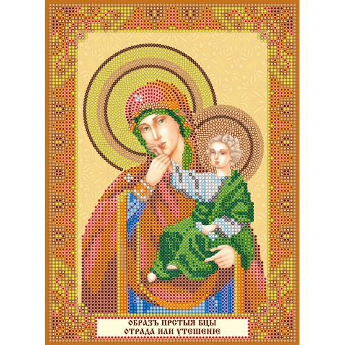 Icons charts on artistic canvas Icon of the Mother of God Refreshing and Refuge, ACK-142 by Abris Art - buy online! ✿ Fast delivery ✿ Factory price ✿ Wholesale and retail ✿ Purchase The scheme for embroidery with beads icons on canvas