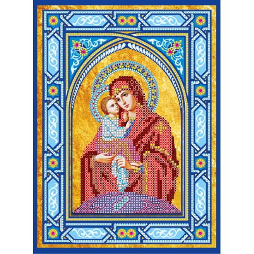 Icons charts on artistic canvas Our Lady Pochaev, ACK-146 by Abris Art - buy online! ✿ Fast delivery ✿ Factory price ✿ Wholesale and retail ✿ Purchase The scheme for embroidery with beads icons on canvas