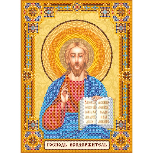 Icons charts on artistic canvas Home iconostasis «The Lord God Almighty», ACK-153 by Abris Art - buy online! ✿ Fast delivery ✿ Factory price ✿ Wholesale and retail ✿ Purchase The scheme for embroidery with beads icons on canvas